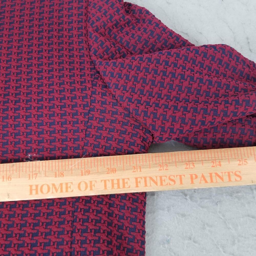 Vintage Sears Blazer Mens 42 Red Geometric Knit Travelknit Sport Coat Jacket - Picture 14 of 16